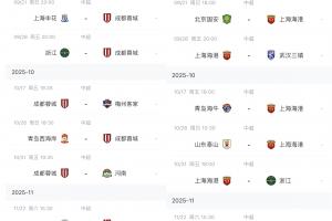 MK体育官方网站-谁的赛程更好？中超仅剩6轮，蓉城申花，国安海港下轮直接对话